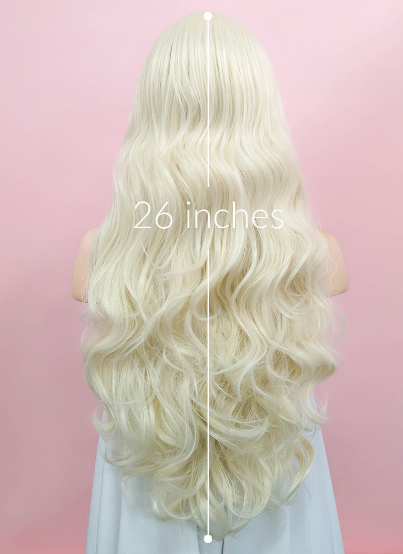 Wavy Platinum Blonde Lace Front Synthetic Wig LW667F wigisfashion ca
