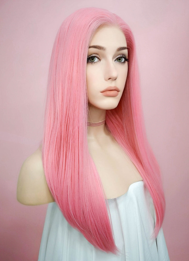 Straight Pink Lace Front Synthetic Wig LW769C