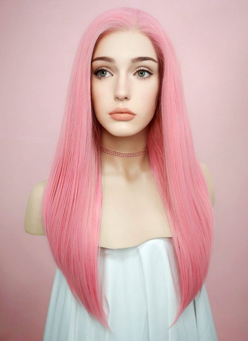 Straight Pink Lace Front Synthetic Wig LW769C