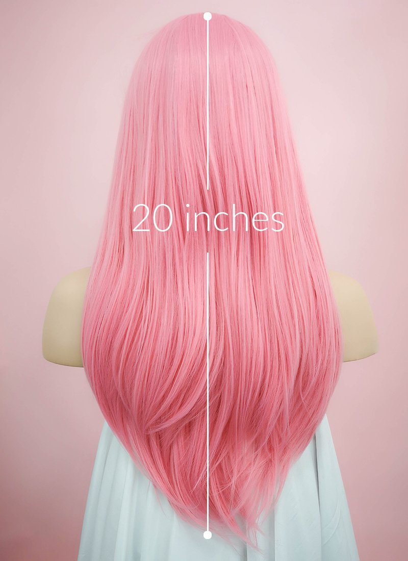 Straight Pink Lace Front Synthetic Wig LW769C
