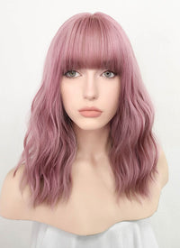 Pink Wavy Bob Synthetic Wig NS063