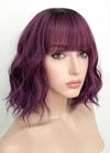 Mixed Purple With Dark Roots Wavy Bob Synthetic Wig NS114