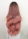 Pink With Dark Roots Wavy Synthetic Wig NS186