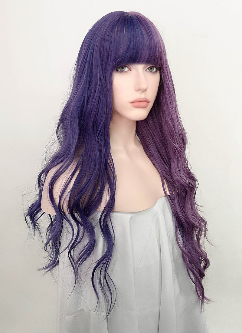 Two Tone Purple Wavy Synthetic Wig NS202