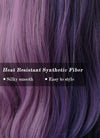 Two Tone Purple Wavy Synthetic Wig NS202