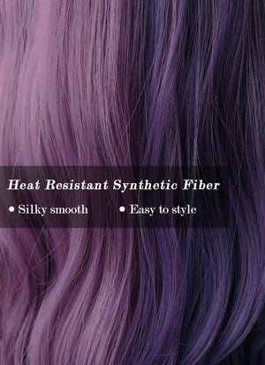 Two Tone Purple Wavy Synthetic Wig NS202