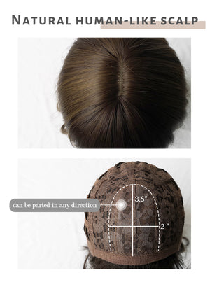 Two Tone Brown Wavy Synthetic Wig NS228