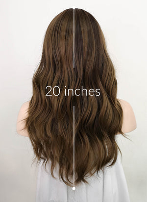 Two Tone Brown Wavy Synthetic Wig NS228