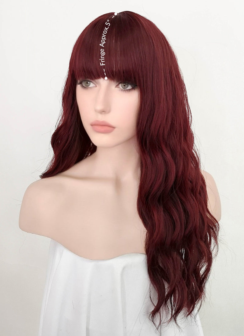 Red Wavy Synthetic Wig NS231