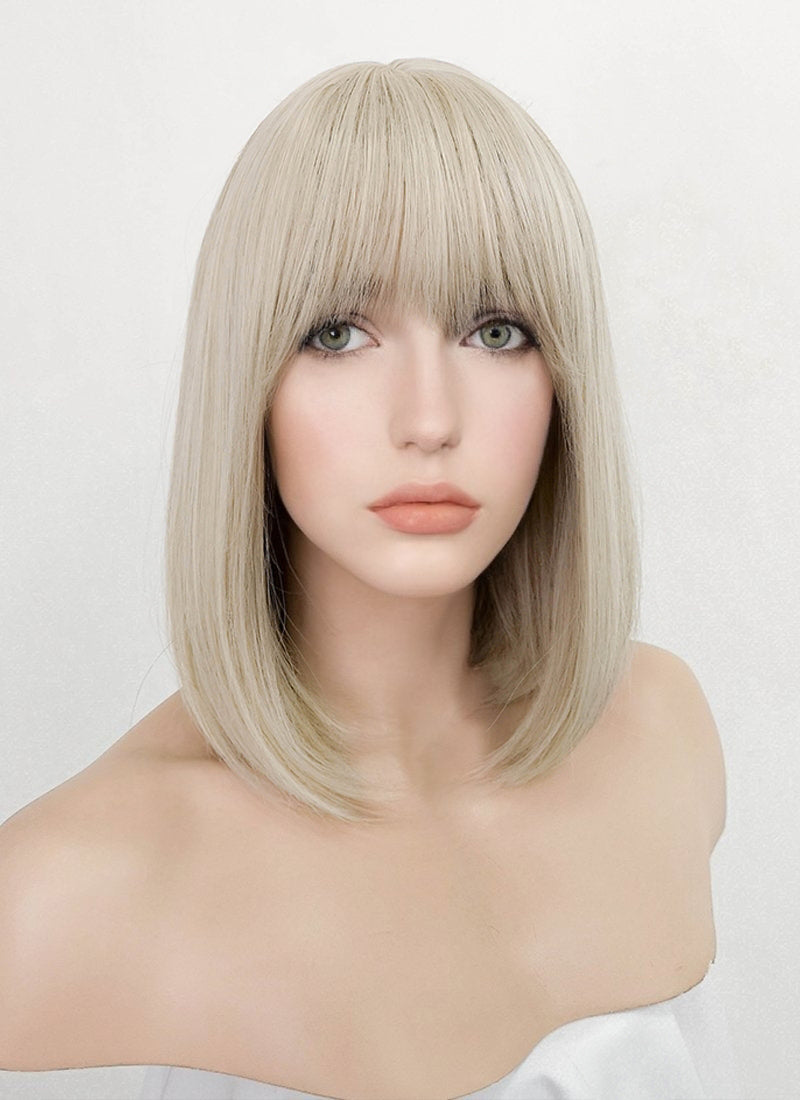 Light Ash Blonde Straight Bob Synthetic Wig NS254