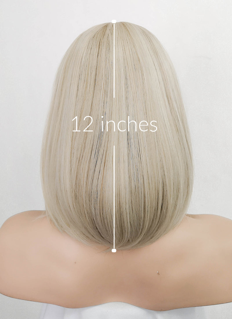 Light Ash Blonde Straight Bob Synthetic Wig NS254