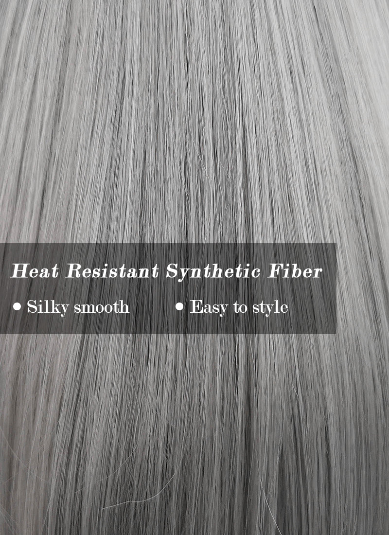 Grey Straight Bob Synthetic Hair Wig NS257