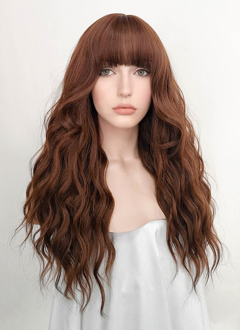 Brown Wavy Synthetic Hair Wig NS303