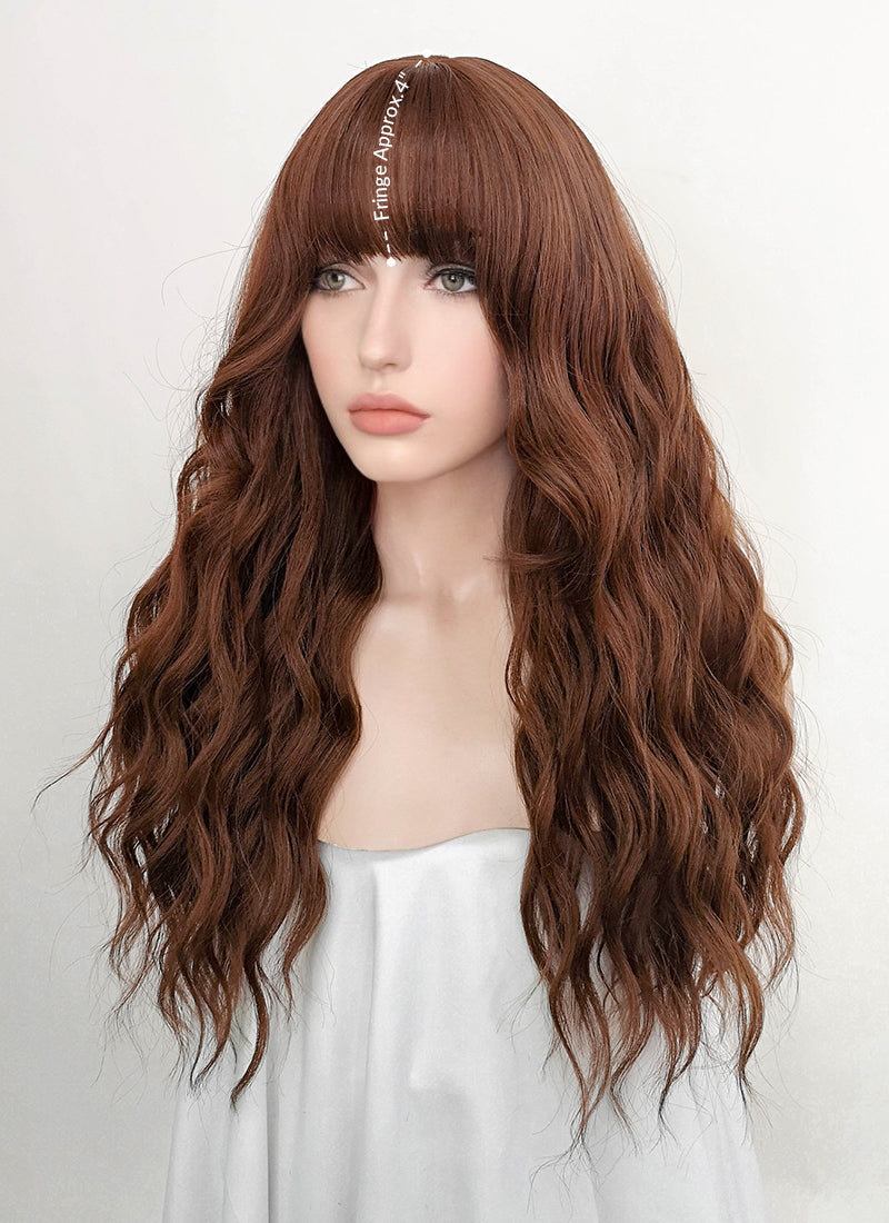 Brown Wavy Synthetic Hair Wig NS303