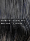 Two Tone Grey With Dark Roots Wavy Synthetic Wig NS328