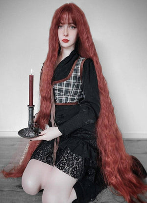 Auburn Wavy Synthetic Hair Wig NS352