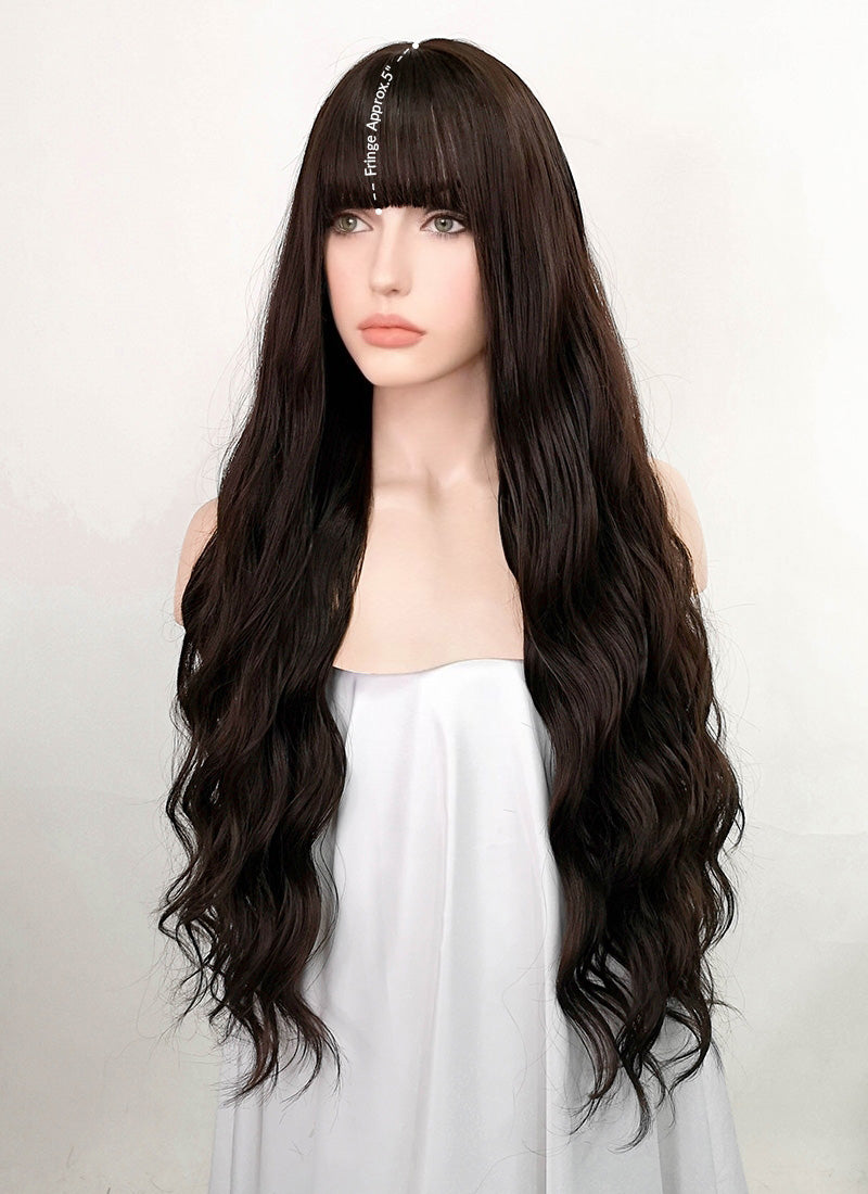 Brunette Wavy Synthetic Hair Wig NS355