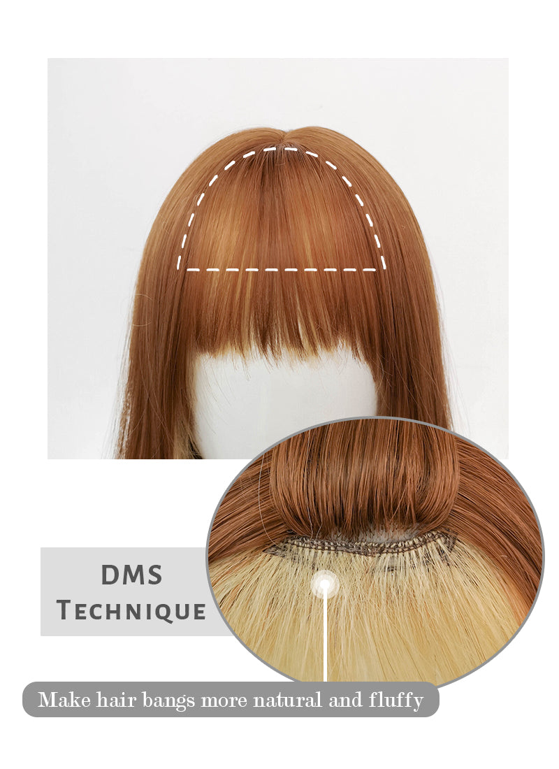 Ginger Mixed Blonde Straight Synthetic Hair Wig NS356A