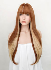 Ginger Mixed Blonde Straight Synthetic Hair Wig NS356A