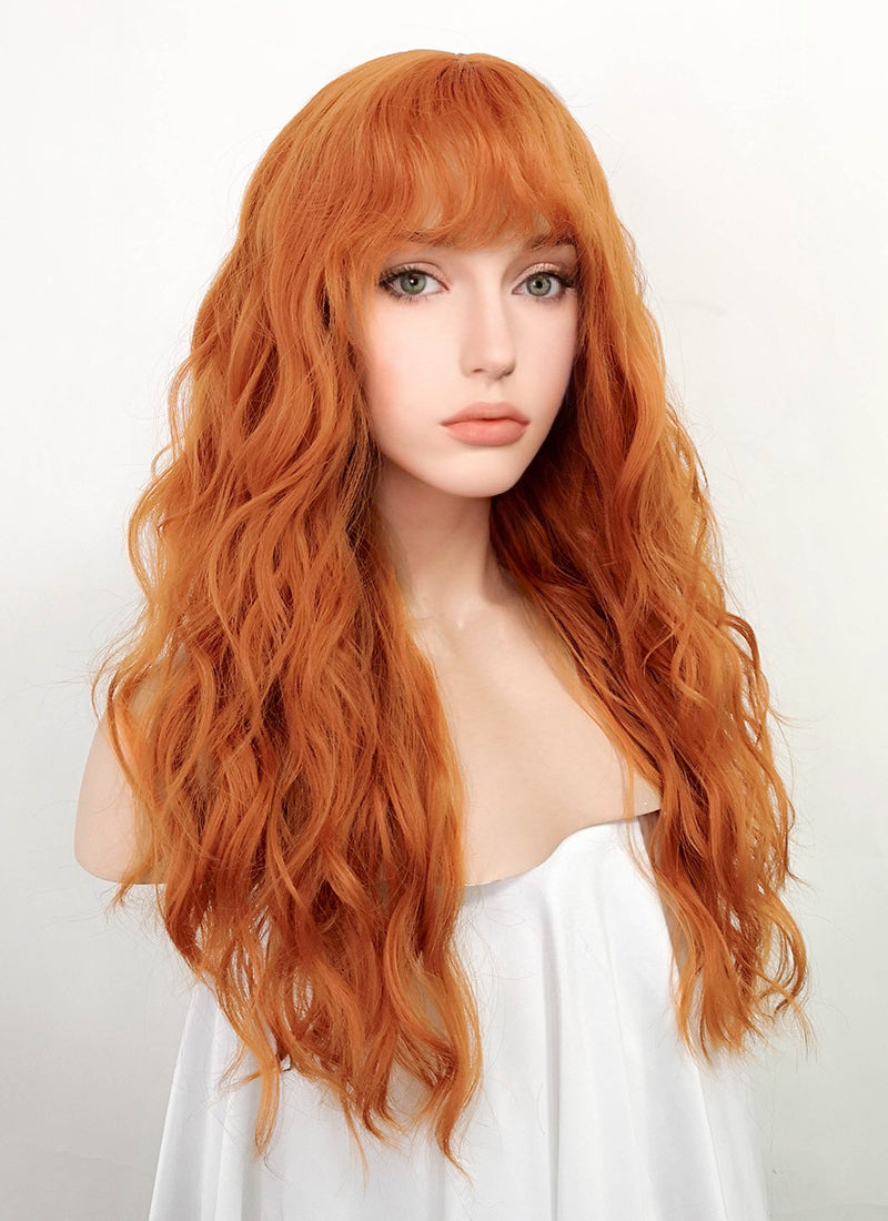 Orange Wavy Synthetic Hair Wig NS359