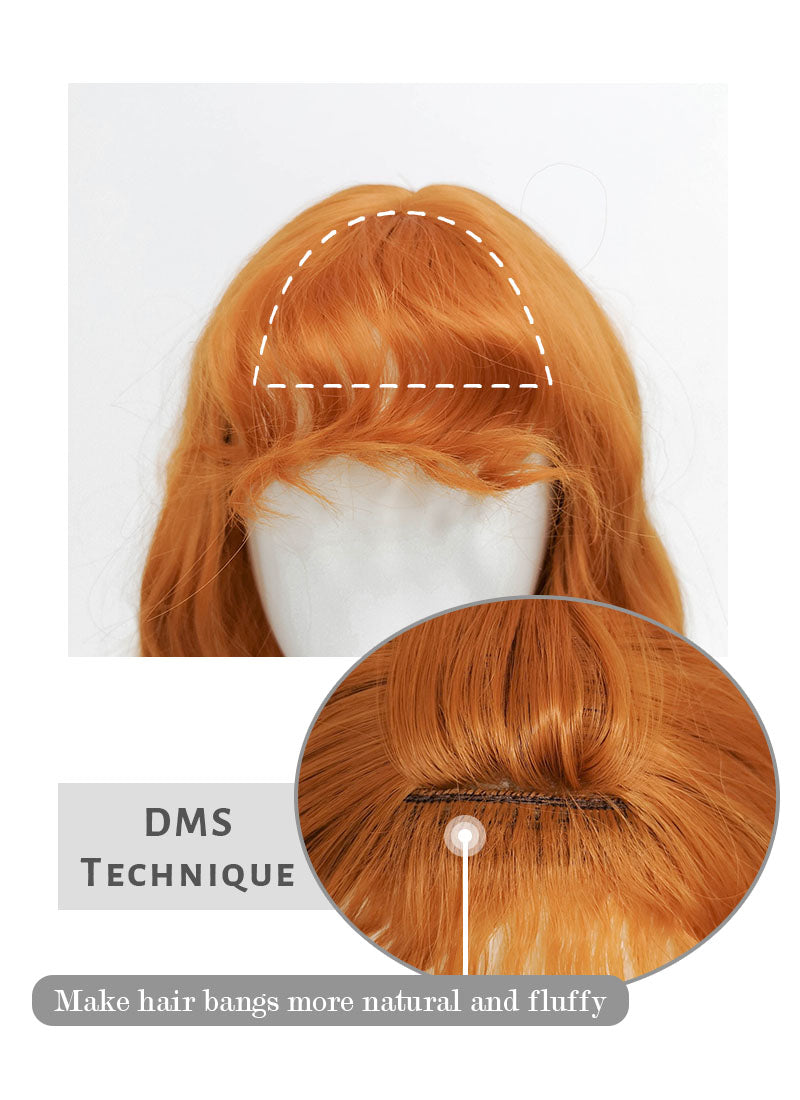 Orange Wavy Synthetic Hair Wig NS359