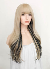 Blonde Mixed Black Wavy Synthetic Wig NS368