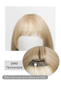 Blonde Mixed Black Wavy Synthetic Wig NS368