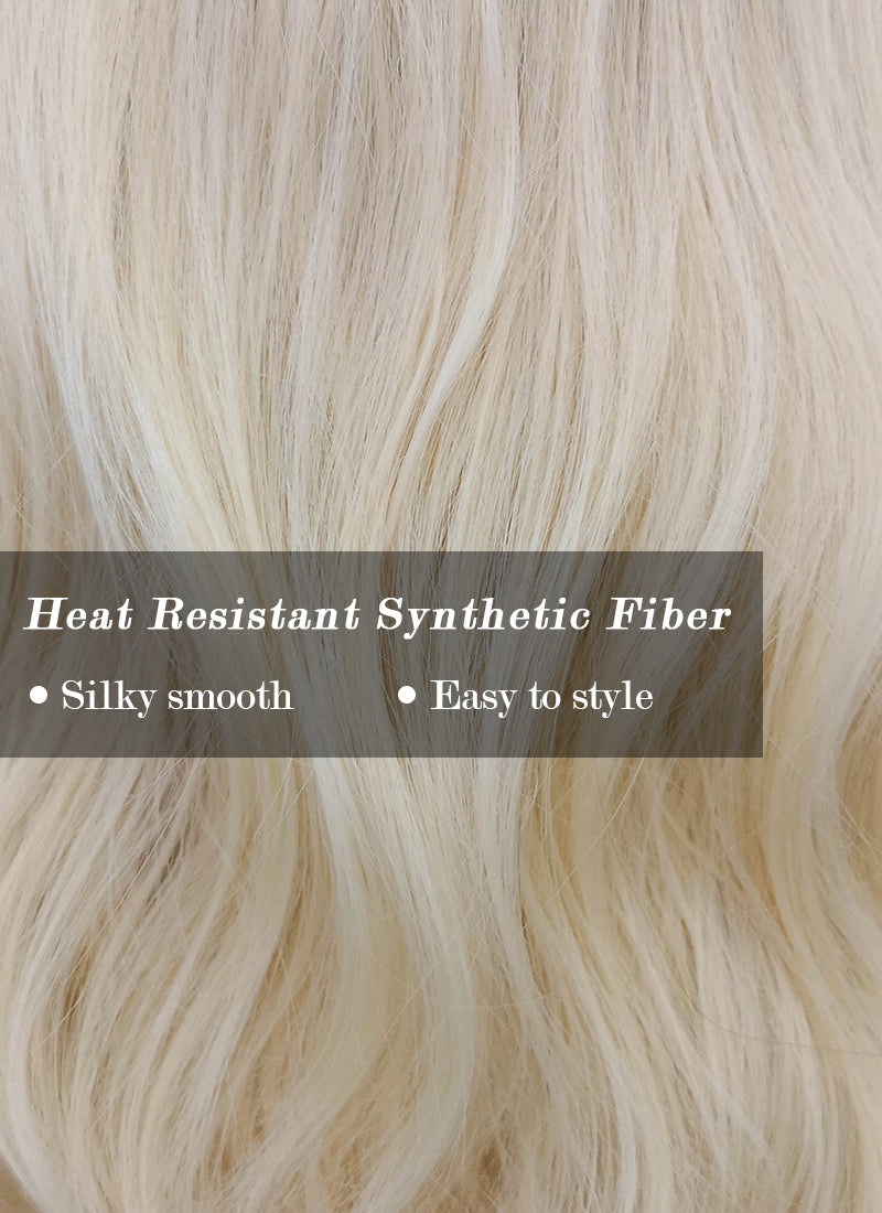 Blonde With Brown Roots Wavy Synthetic Wig NS381