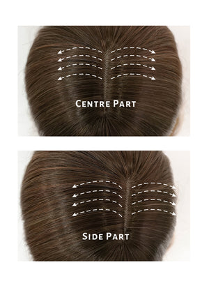 Mixed Brown With Dark Roots Wavy Synthetic Hair Wig NS386