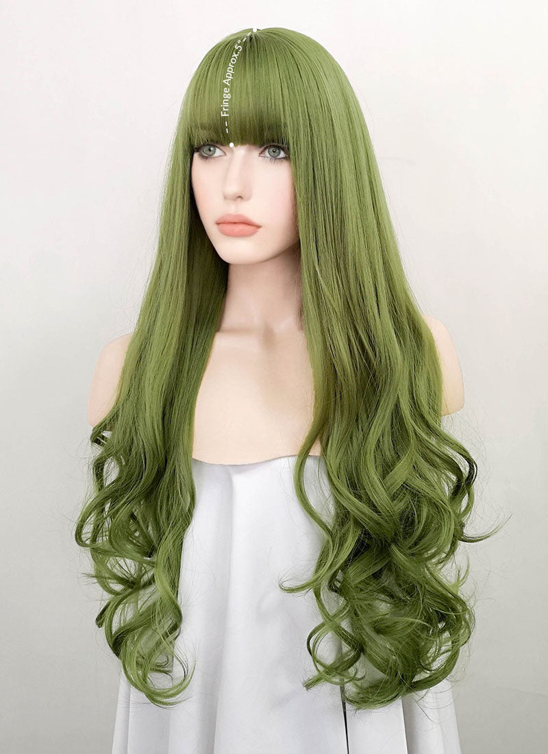 Green Wavy Synthetic Hair Wig NS393