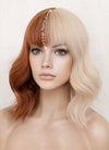 Ginger Blonde Split Color Wavy Synthetic Hair Wig NS414