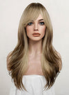 Blonde Mixed Brown Wavy Synthetic Hair Wig NS416