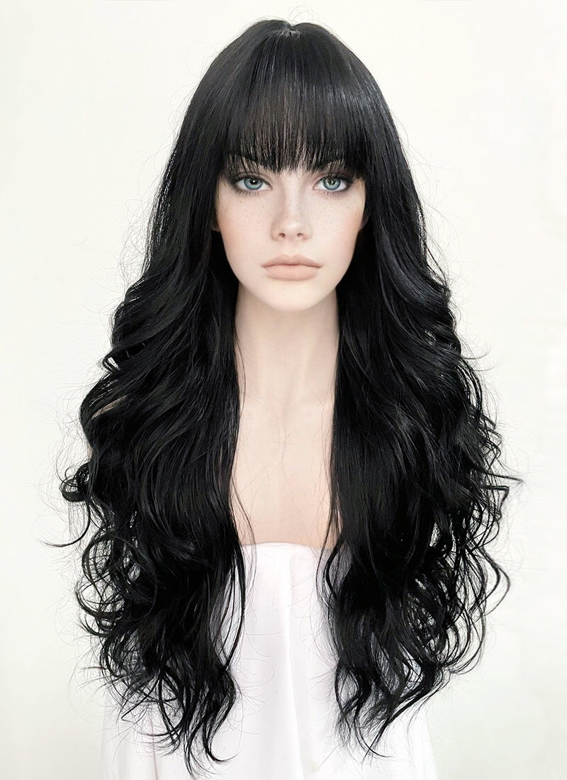 Black Wavy Synthetic Hair Wig NS421