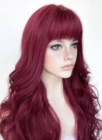 Reddish Purple Wavy Synthetic Hair Wig NS423