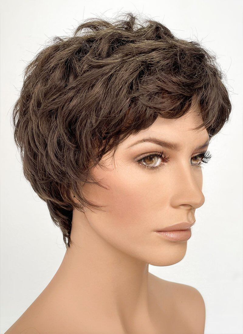 Ant-Man and the Wasp Hope van Dyne Brunette Wavy Pixie Synthetic Wig NS426