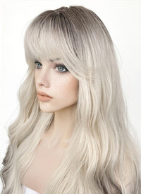 Blonde Mixed Brown With Dark Roots Wavy Synthetic Wig NS430