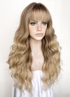 Brown Blonde Ombre Wavy Synthetic Hair Wig NS479