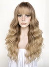 Brown Blonde Ombre Wavy Synthetic Hair Wig NS479