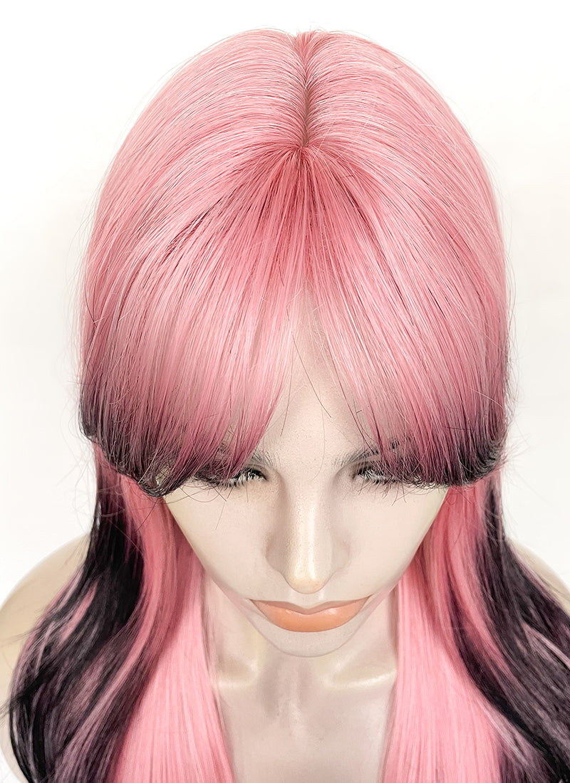 Pink Mixed Black Straight Synthetic Hair Wig NS500