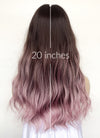 Brown Pink Ombre Wavy Synthetic Hair Wig NS506