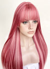Red With Pink Highlights Straight Synthetic Hair Wig NS507