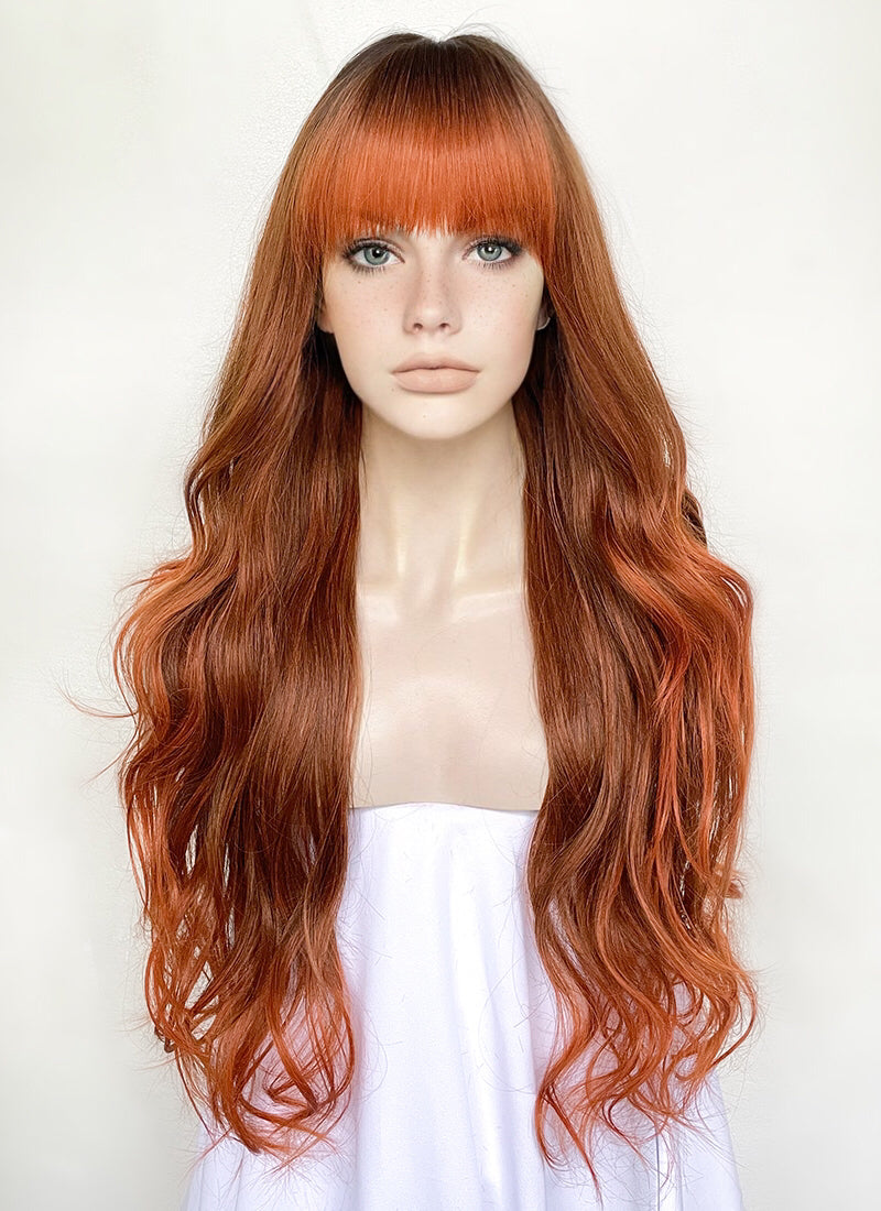 Mixed Ginger Wavy Synthetic Hair Wig NS512