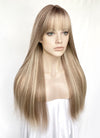 Brown With Blonde Highlights Straight Synthetic Hair Wig NS525