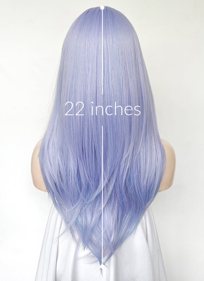 Pastel Purple Mixed Blue Straight Synthetic Hair Wig NS529