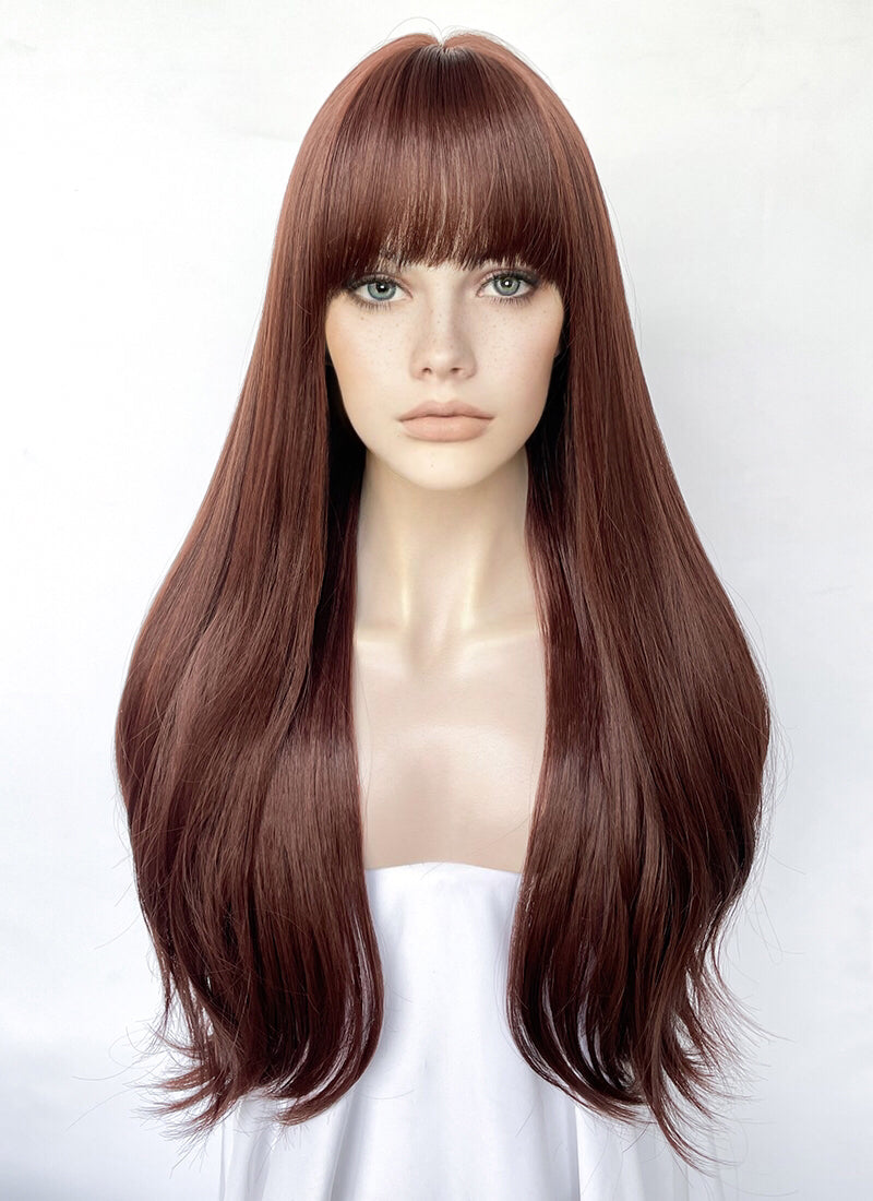 Reddish Brown Straight Synthetic Hair Wig NS535