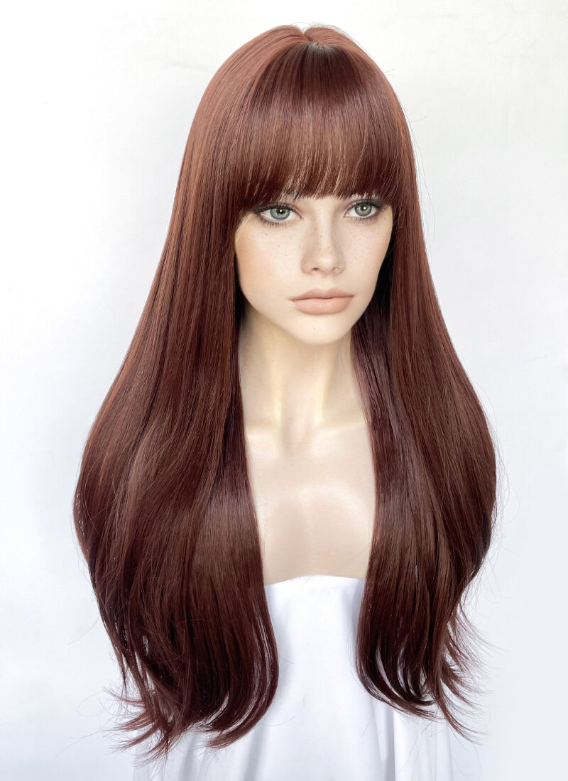 Reddish Brown Straight Synthetic Hair Wig NS535