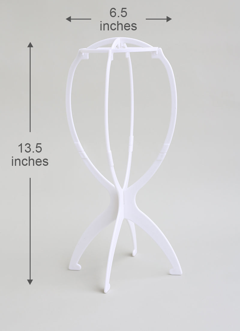 Collapsible White Plastic Wig Stand